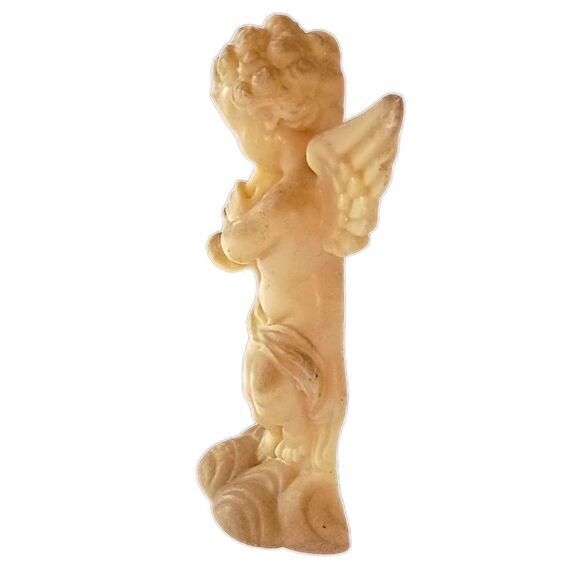 Cherub Angel Figure Playing Flute Darmil Composite Acrylic Patina Baroque Rococo - Picture 7 of 15